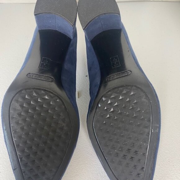 Aerosoles Martha Stewart Bette Navy Suede Leather Block Heel Classic Pump - Picture 14 of 16